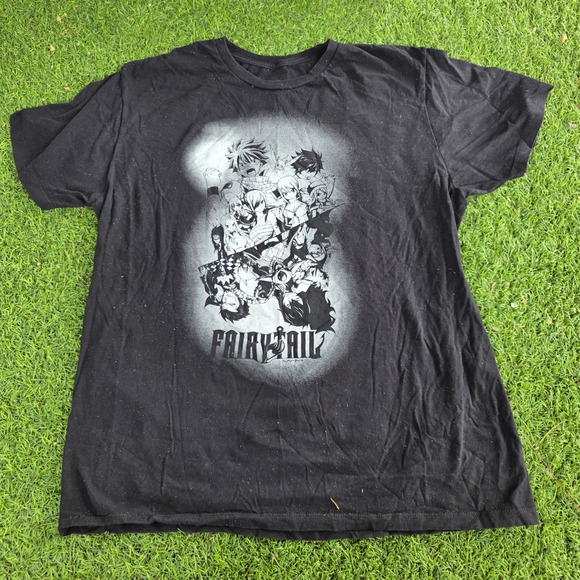 Fairy Tail Other - Fairy Tail Anime Graphic T-Shirt Mens Large Black Short Sleeve Hiro Mashima Tee